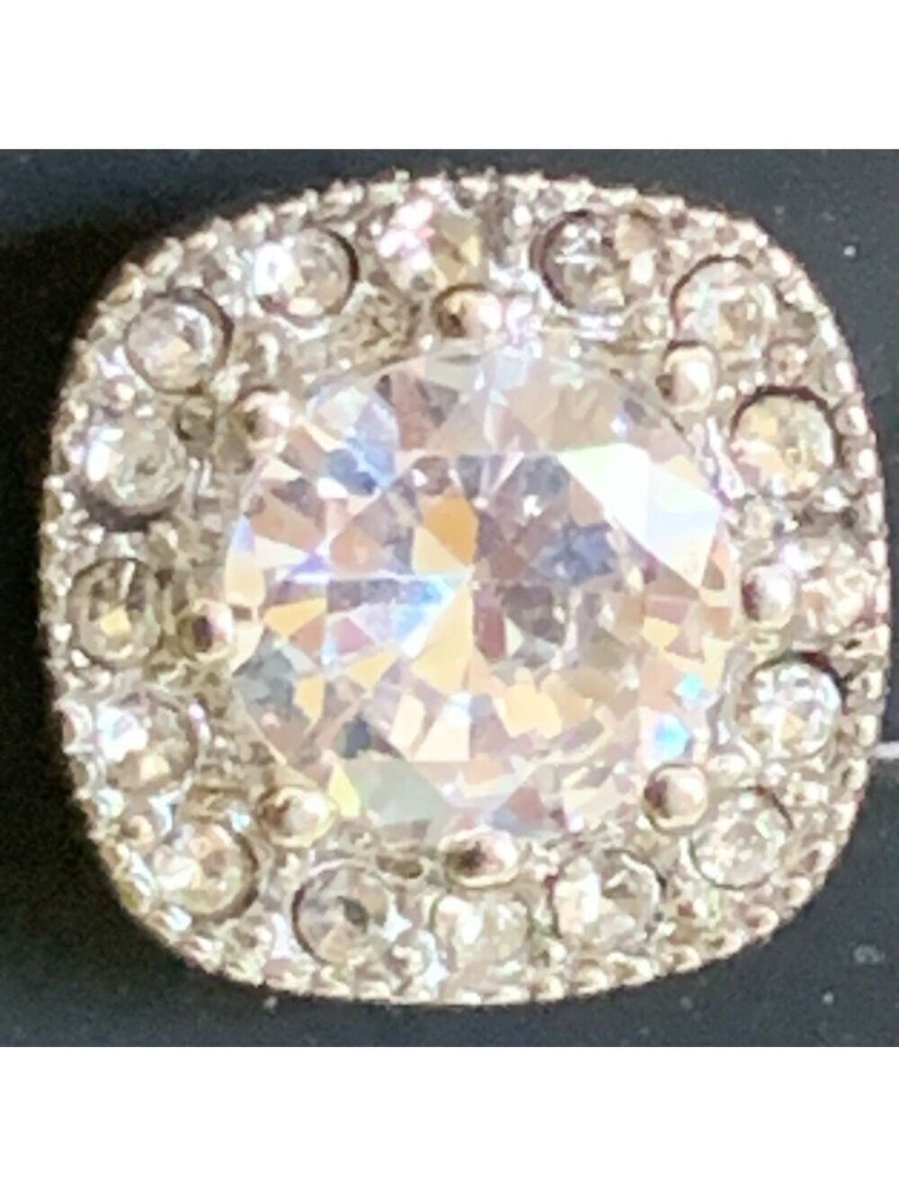 Cushion Cut CZ Halo Stud Earrings by Zaxie | NEW - Picture 6 of 8